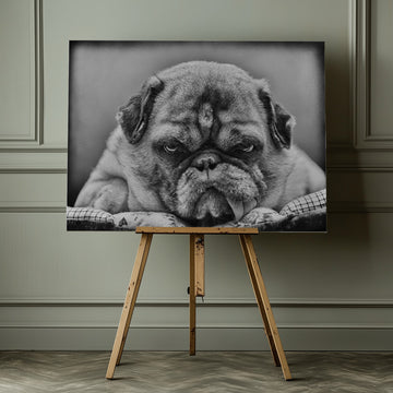 Grumpy Pug Portrait | Canvas - Room Interior 1