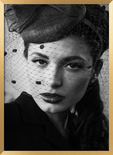 Classic Veiled Gaze | Poster - Gold Frame Interior