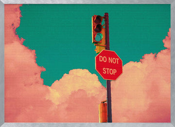 Surreal Stop Go | Poster - Silver Frame Interior