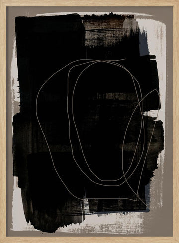 Abstract Brush Strokes 180Z | Poster - Wood Frame Interior