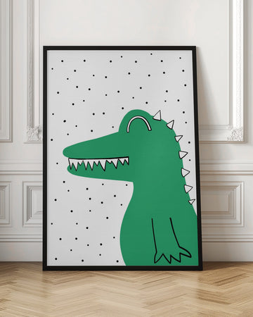 Smiling Green Crocodile | Poster - Room Interior 1