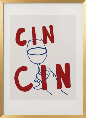 Cheers in Lines | Poster - Gold Frame Interior