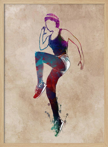 Vibrant Fitness Movement | Poster - Wood Frame Interior