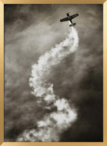Skyward Smoke Trail | Poster - Gold Frame Interior