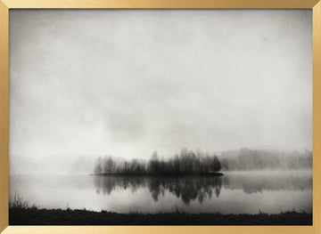 Misty Island Reflection | Poster - Gold Frame Interior