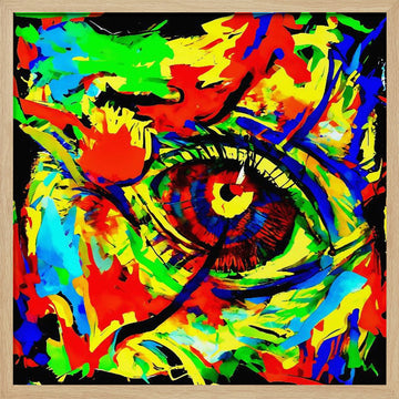 Vibrant Abstract Eye | Poster - Wood Frame Interior