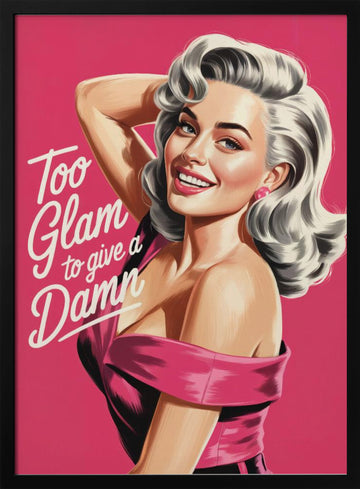 Glamorous Sassy Woman | Poster - Black Metal Frame Interior