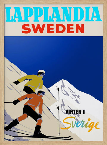 Retro Ski Adventure | Poster - Wood Frame Interior