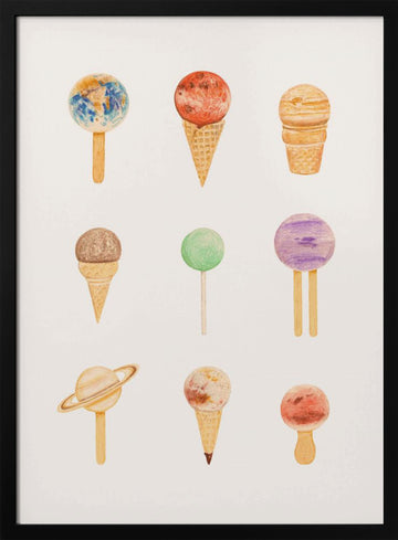 Planet Desserts | Poster - Black Metal Frame Interior