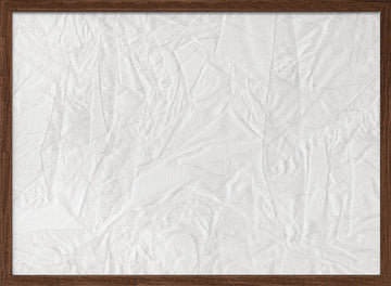White Canvas Resembling Crumpled Paper | Poster - Walnut Frame Interior