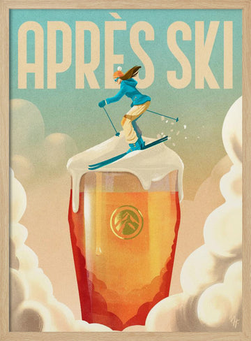 Après Ski Beer Fun | Poster - Wood Frame Interior