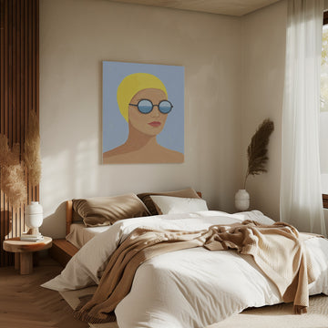 Ocean Gaze Swimmer | Canvas - Room Interior 2