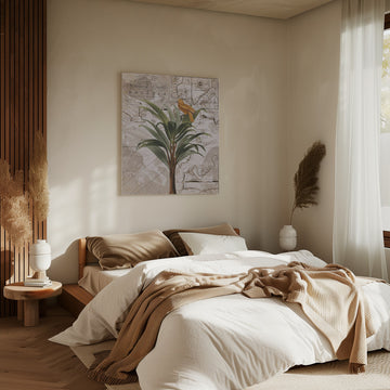 Tropical Map Bird | Canvas - Room Interior 2