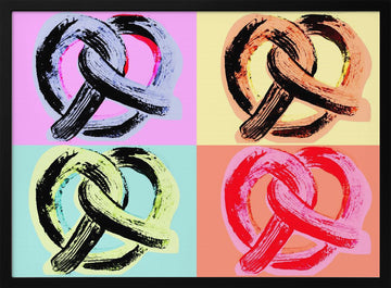 Colorful Pop Art Pretzels | Poster - Black Metal Frame Interior