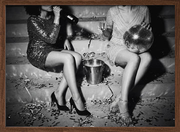 Glamorous Party Night | Poster - Walnut Frame Interior