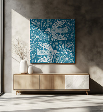 Peaceful Floral Flight | Canvas - Room Interior 2