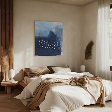 Blue Hues And White Rectangular Elements | Canvas - Room Interior 2