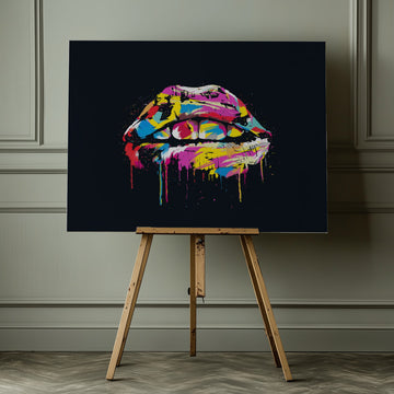Colorful Lip Splash | Canvas - Room Interior 1