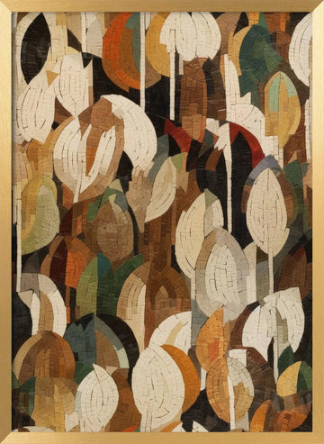 Mosaic Forest Vibrance | Poster - Gold Frame Interior
