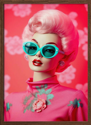 Retro Glamour Icon | Poster - Walnut Frame Interior