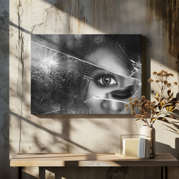 Eye Through Broken Glass | Canvas - Room Interior 2