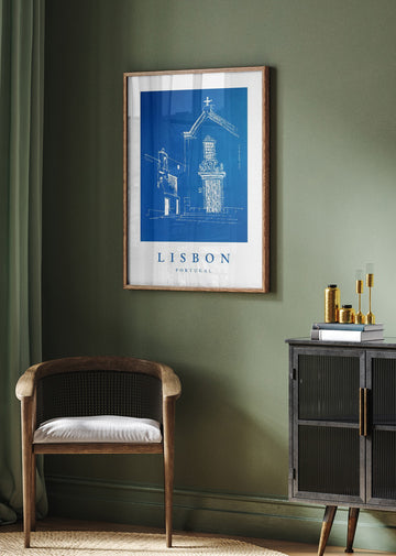 Blue Lisbon Street | Poster - Room Interior 2