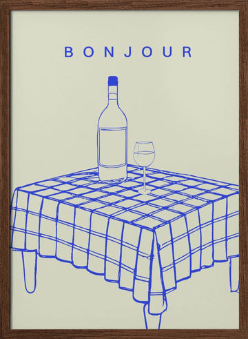 Bonjourno12 | Poster - Walnut Frame Interior