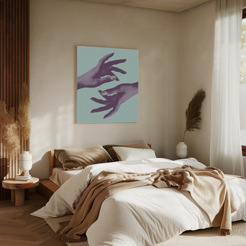 Purple Hands Connection | Canvas - Room Interior 2