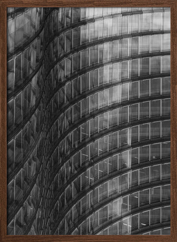 Curved Glass Facade | Poster - Walnut Frame Interior