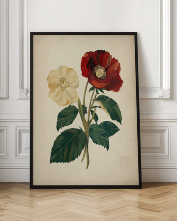 Elegant Red Yellow Flowers | Poster - Room Interior 1