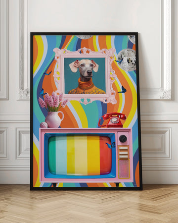 Stylish Dog Retro Vibe | Poster - Room Interior 1