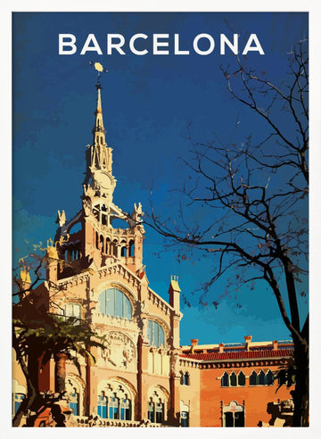 Barcelona Sant Pau Landmark | Poster - White Frame Interior