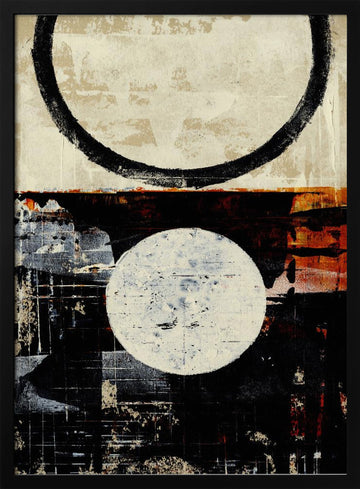 Stark Geometric Circles | Poster - Black Metal Frame Interior