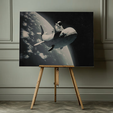 Cosmic Whale Ride | Canvas - Room Interior 1
