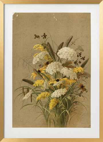 Hemlock, Ox Eye Grasses and Golden Rod | Poster - Gold Frame Interior