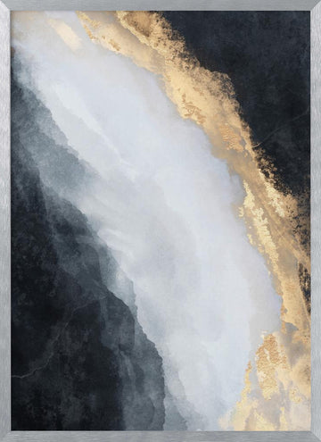 Golden Black Flow | Poster - Silver Frame Interior
