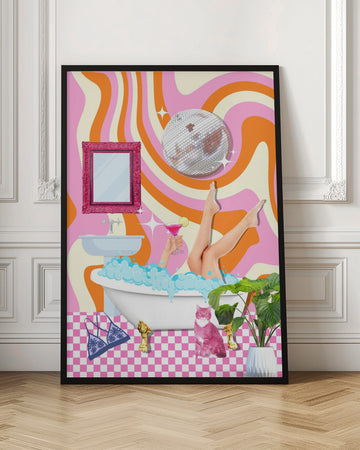 Groovy Bathtub Bliss | Poster - Room Interior 1