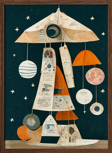 Cosmic Jamboree | Poster - Walnut Frame Interior
