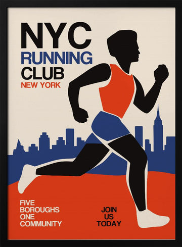 New York City Runner | Poster - Black Metal Frame Interior