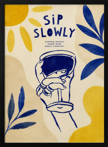 Sip Slowly Summer | Poster - Black Metal Frame Interior
