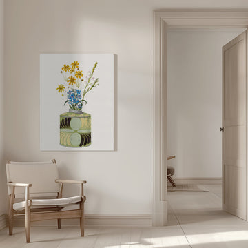 Colorful Flowers In Vase | Canvas - Room Interior 1