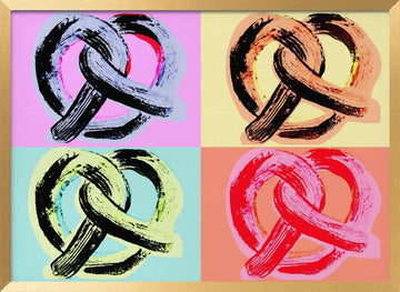 Colorful Pop Art Pretzels | Poster - Gold Frame Interior