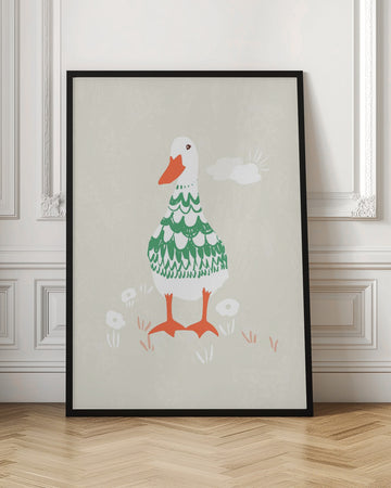 Whimsical Green Duck | Poster - Room Interior 1