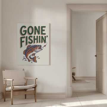 Gone Fishin Bass | Canvas - Room Interior 1