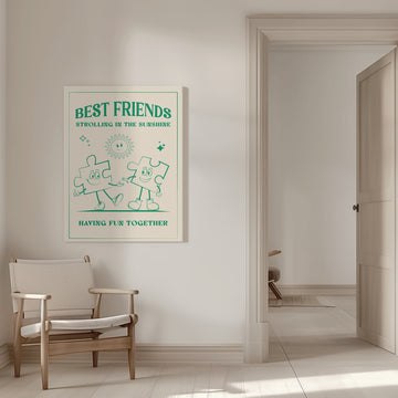 Best Friends Strolling Sunshine | Canvas - Room Interior 1