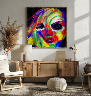 Vibrant Pop Art Portrait | Poster - Room Interior 2