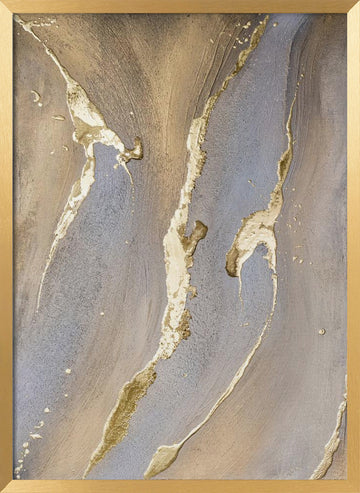 Liquid Gold Streams | Poster - Gold Frame Interior