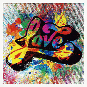 Colorful Love Splatter | Poster - White Frame Interior