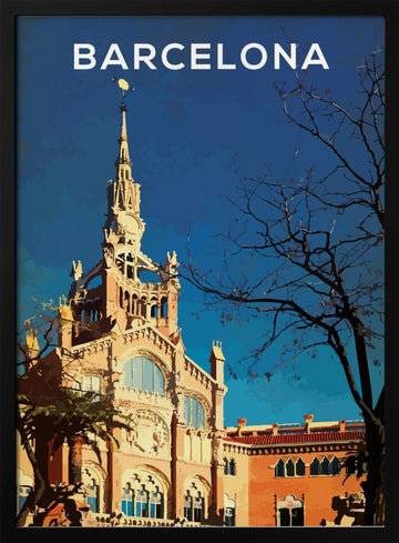 Barcelona Sant Pau Landmark | Poster - Black Metal Frame Interior