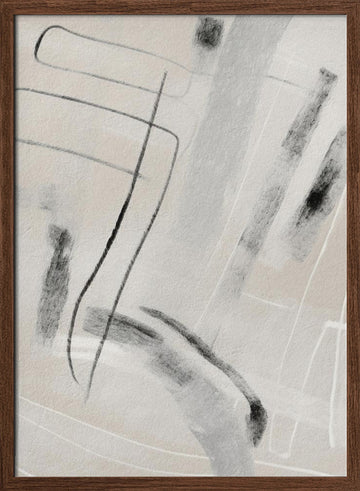 Abstract Flowing Lines | Poster - Walnut Frame Interior